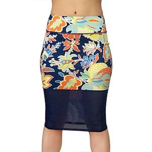 NS Activewear Floral Stretch Skirt with Mesh